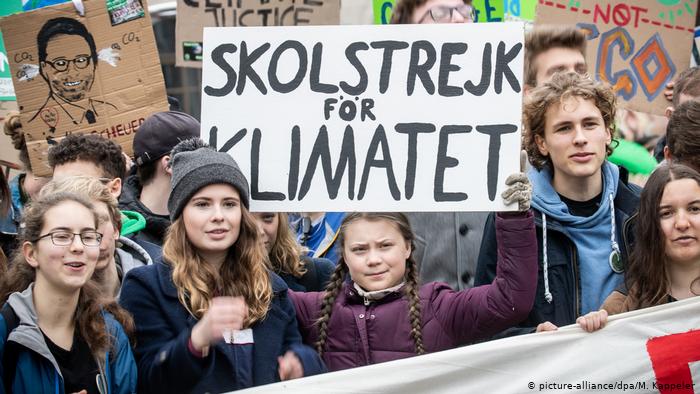 Swedish climate activist Greta Thunberg and Luisa Neubauer take part in a Fridays for Future demonstration 